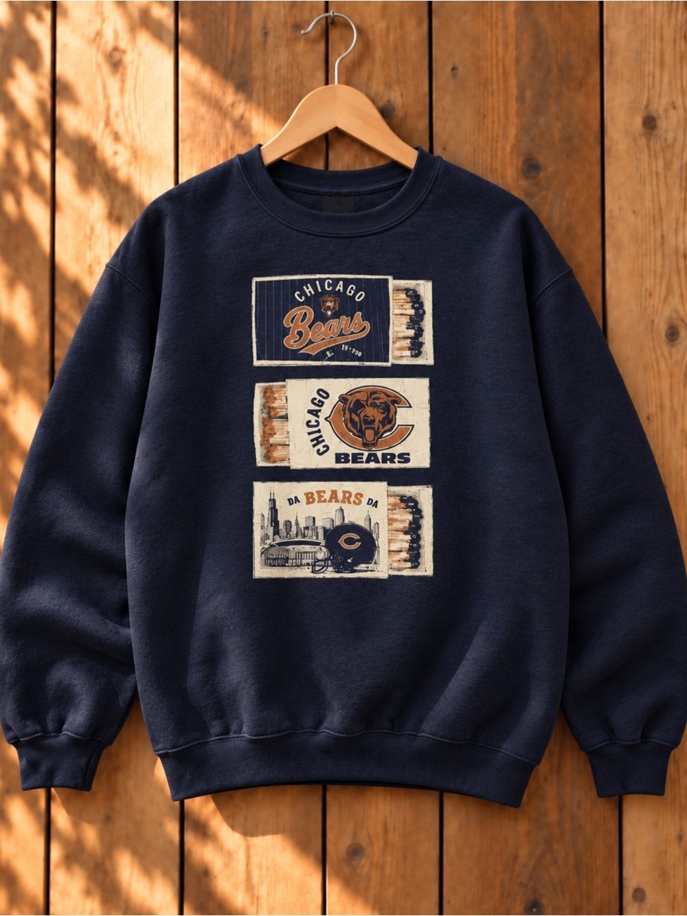 Chicago Bears Graphic Sweatshirt Navy Blue Unisex